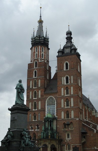 St Mary's Basilica and Adam Mickiewicz Monument