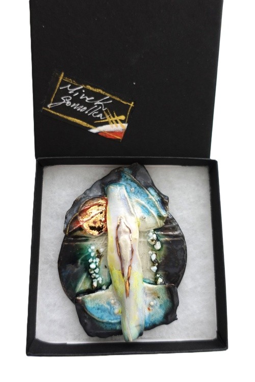 Angel of Light ,Porcelain Necklaces Pendant , Wearable art Gomolka Art Studio Line
