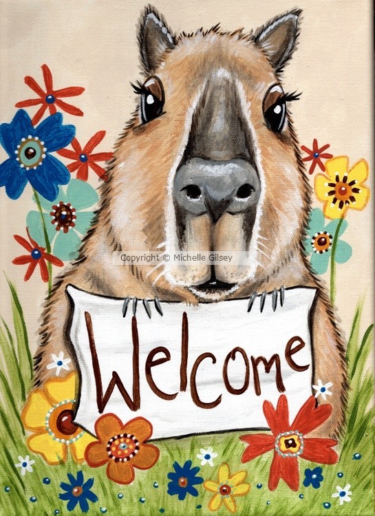 Capybara Floral