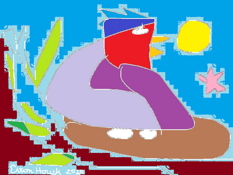 A BIRD NEST ON THE GROUND,,(c) 2020..elton houck...digital.. GROUNDED  BIRD NEST ART