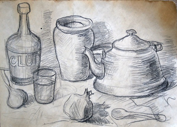 Still life with kettle B&W