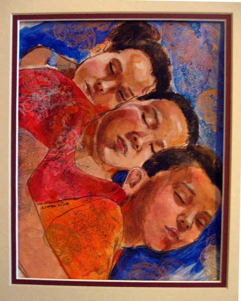 sleeping mamma and kids