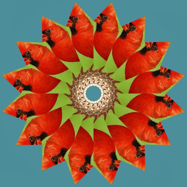 KALEIDOSCOPE RED CARDINAL ORNAMENT