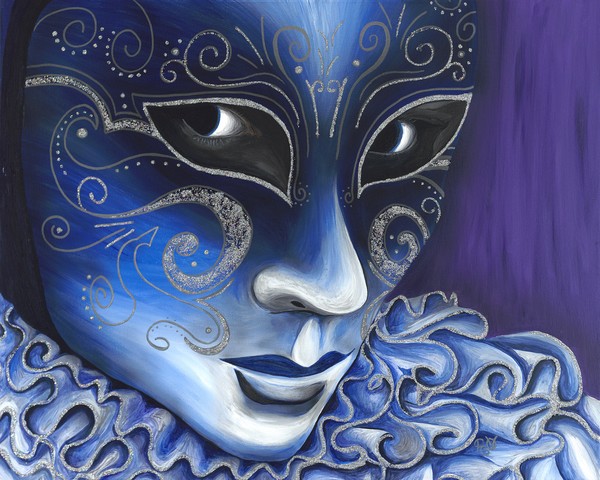 Blue and Sliver Carnival Mask