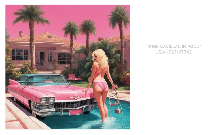 PINK CADDILAC in pool
