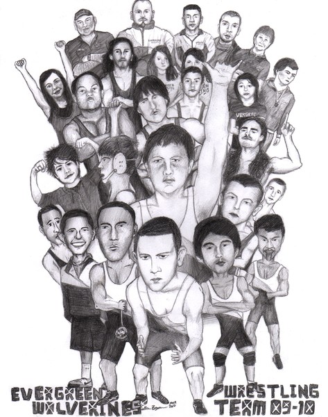 EHS Wrestling Caricature 09-10