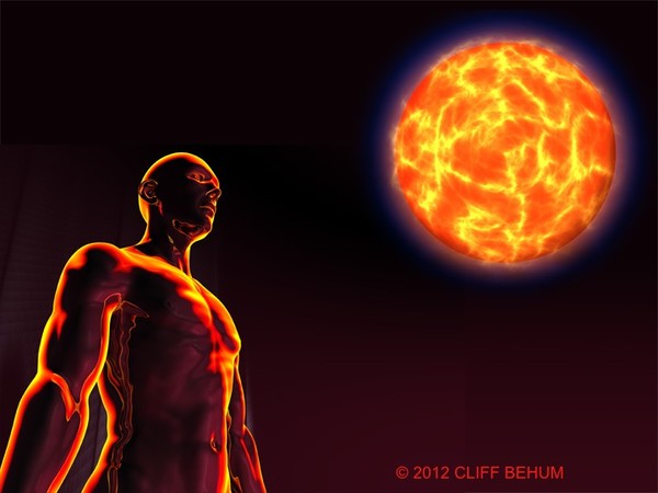 man and sun