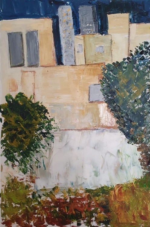 Buildings in front of my hous and what's in btween, 2021