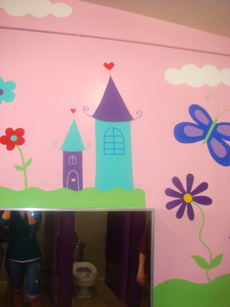 Girls bathroom mural