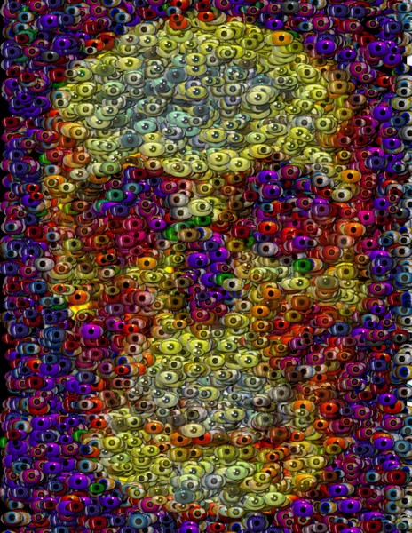 eyeball skull mosaic