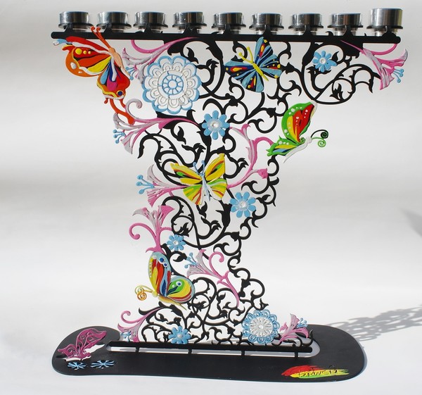 The Flowers & Butterflies Menorah by Alla Pikovski