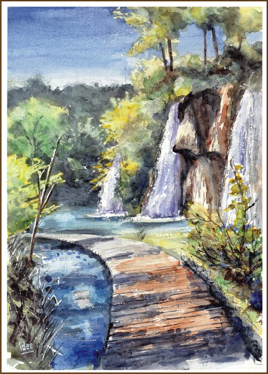 Over the plank-bridges in Plitvice