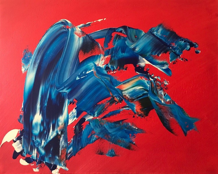 Blue on Orange