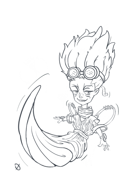 Sandkid line art