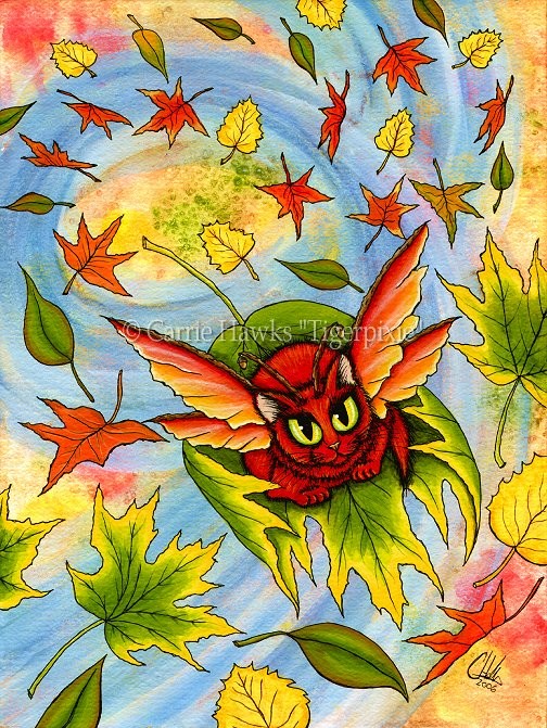 Autumn Winds Fairy Cat