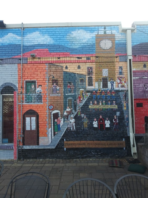 Mancini's patio mural