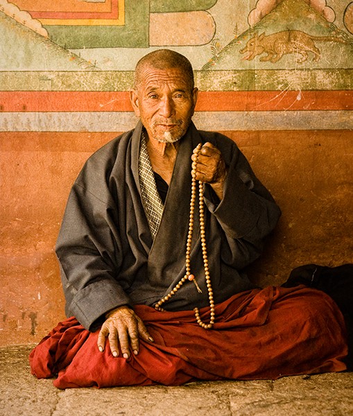Monk in a rural Monastery