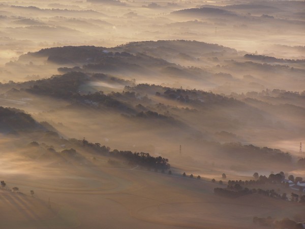 Mist Burning Off  Hillocks