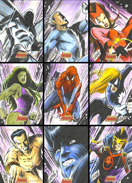 COMPLETE AVENGERS sketch cards