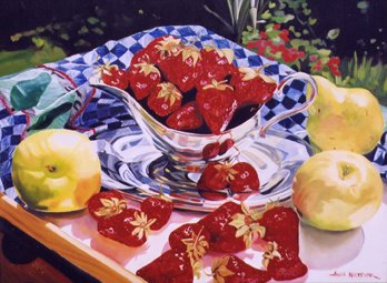Strawberries in Pewter