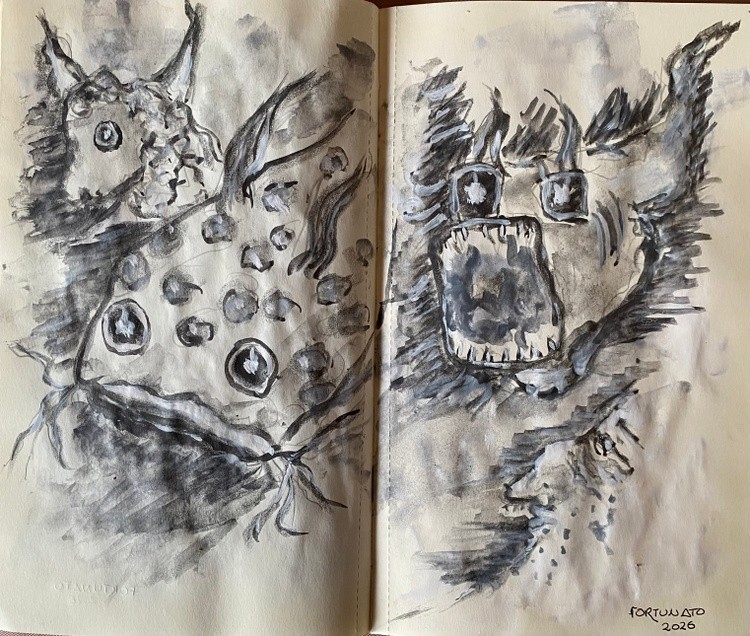 Dois fixe, camaleões 