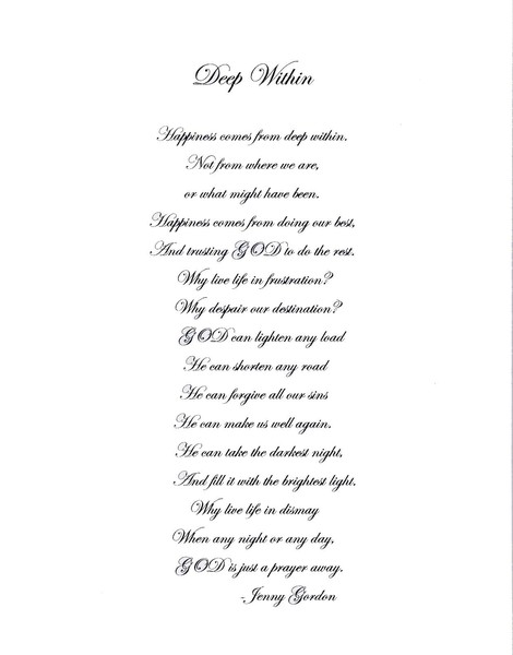 DEEP Within,  Poem