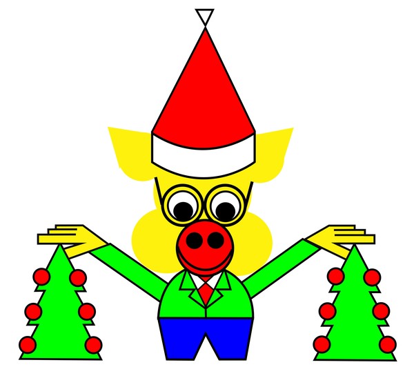 Happy Christmas Pig wishes you a Merry Christmas
