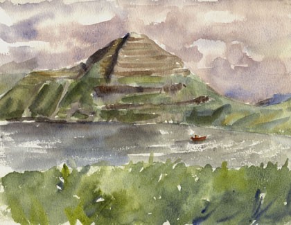 view from a window on the Faeroe Islands