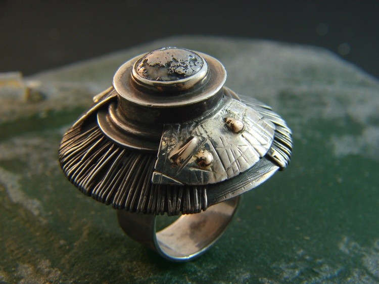 Element -14 Hand crafted  art ring  Gomolka Art Studio (SOLD)