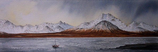 looking towards the Cuilins