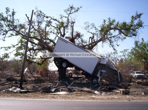 808 - Hurricane Katrina - Truck in Tree!