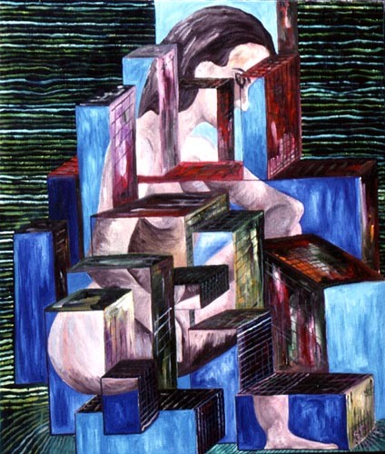 WOMAN IN A BOX