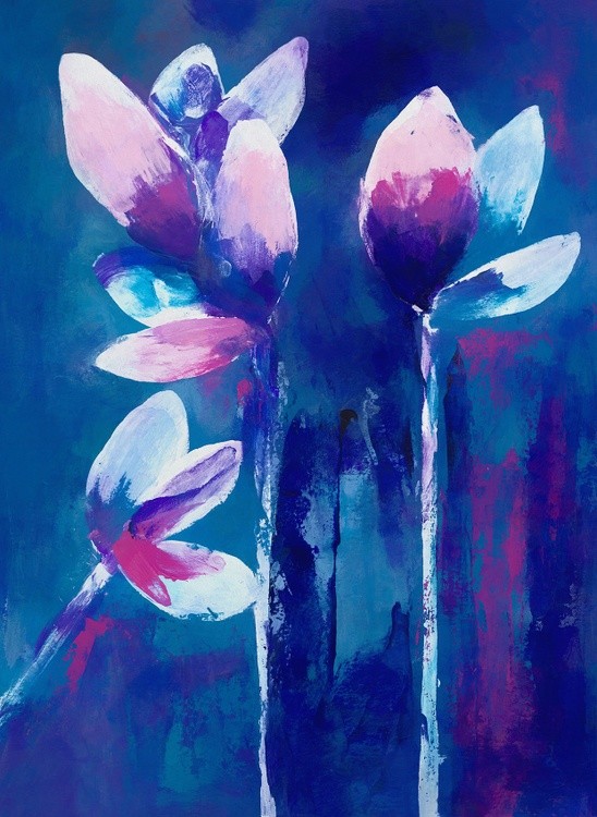 Flowers on blue background