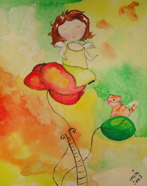 angel and cat