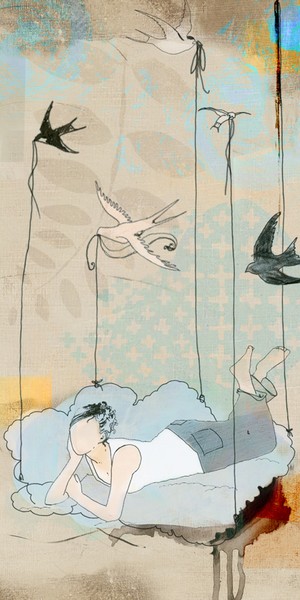 girl in clouds