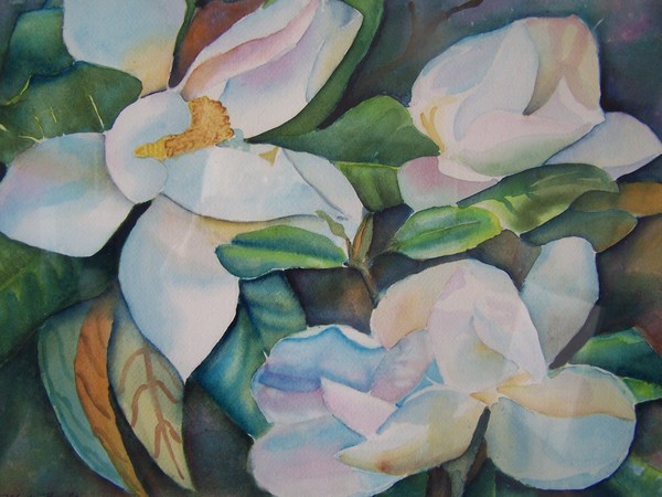 Three Magnolia Blooms  SOLD
