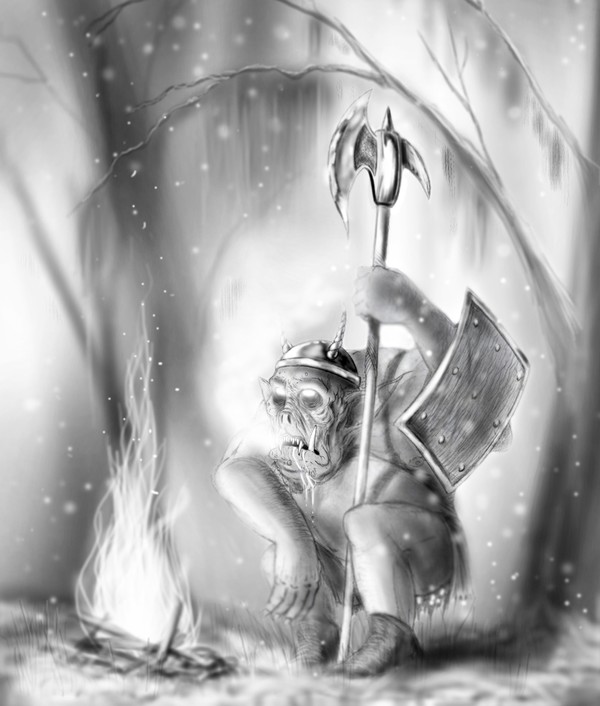 orc in snow