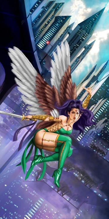 Flying Girl Collectible Card Game Art