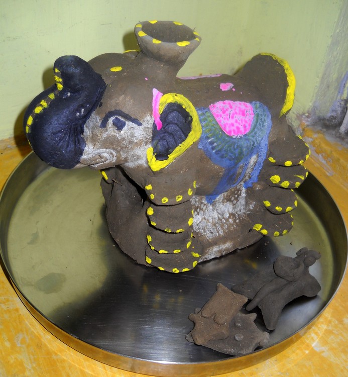 Clay-Elephant-Sculpture