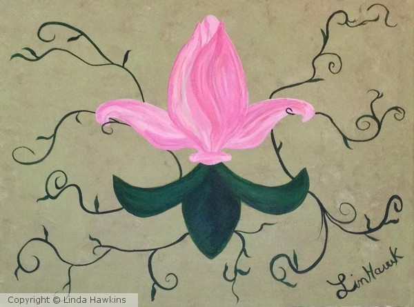 Pink Floral Fleur De Lis