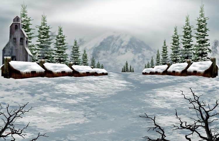 Log Cabin Coal Camp Winter