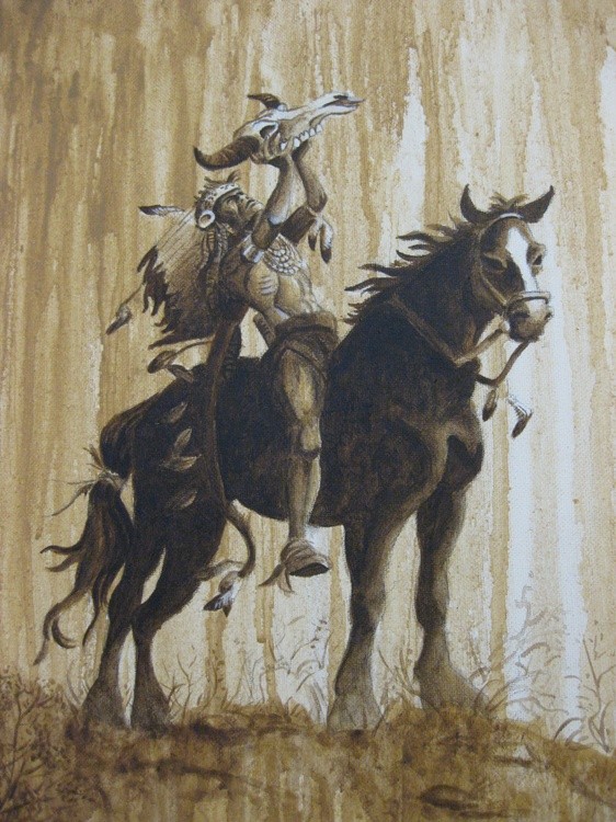 Indian Chief with Skull