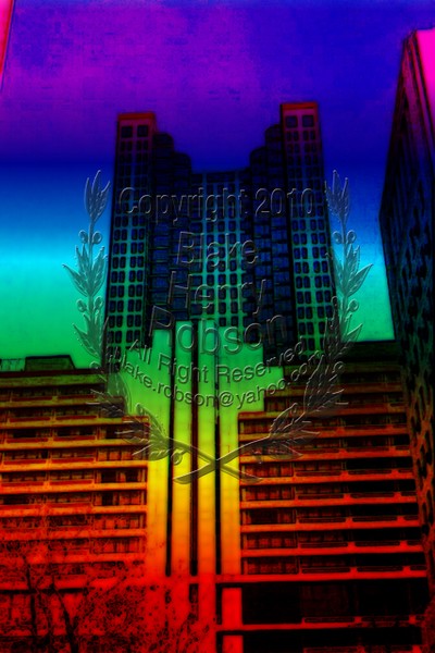 Color tower office buildings