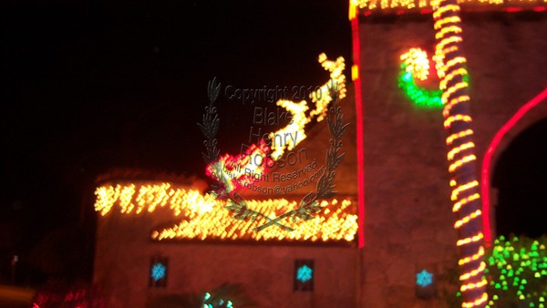 Night Photo Tarragonna Arch Christmas Lights