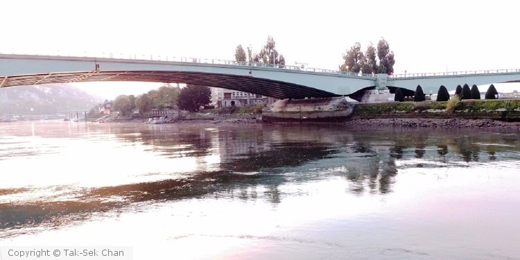 A bridge on Saone River, France, November 2017
