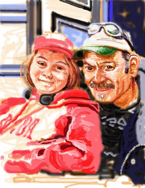 Casual Rendering of father and daughter