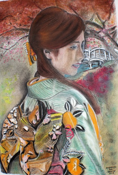 Japanese Portrait in Kimono