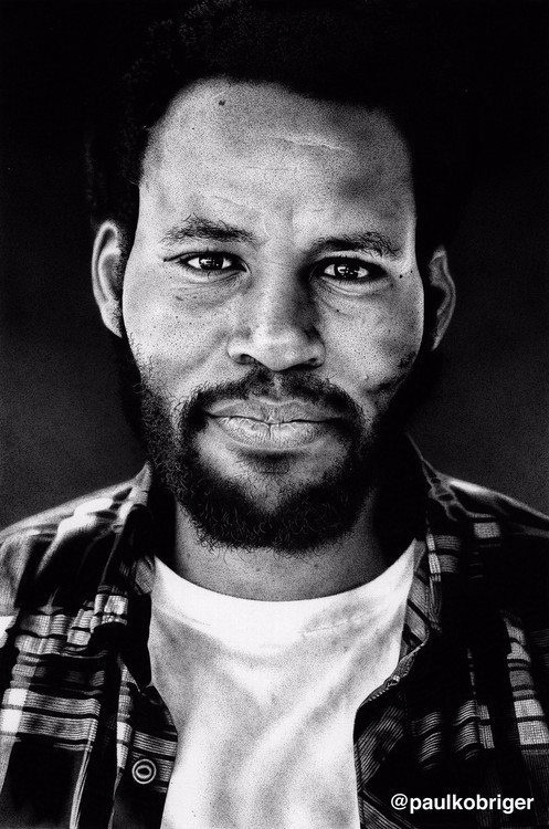 Ray Barbee Ballpoint Pen Stipple Drawing