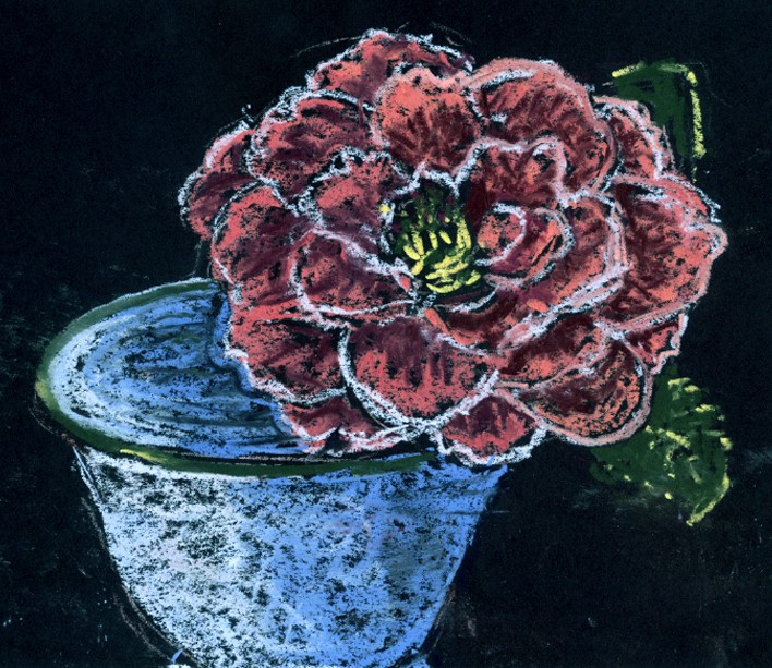 Camellia in Cup Drawing