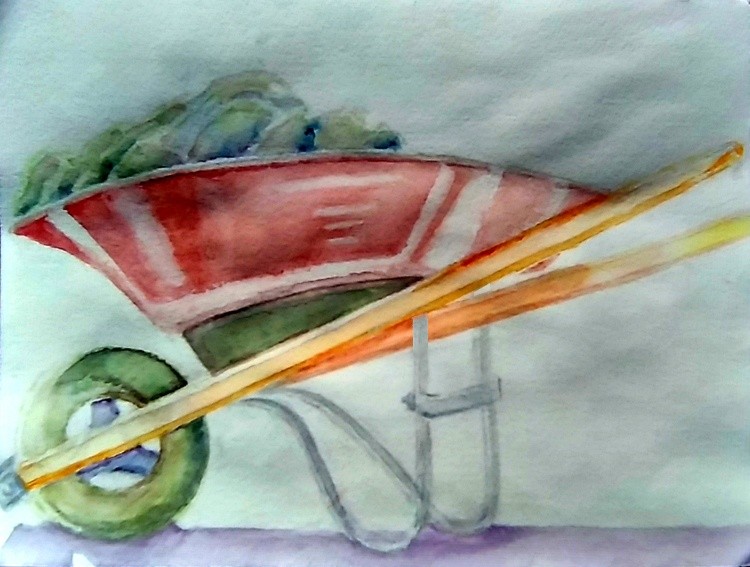 Wheelbarrow Watercolor